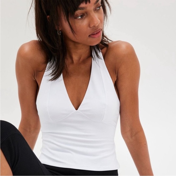 Free People Intimately Still Here Halter Cami White Size Medium $38 Retail NWT - Picture 1 of 4